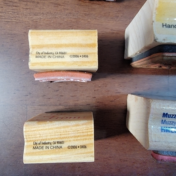 Lot of Christmas Theme Wooden Block Rubber Stamps Crafting Stamping Gift tags - Picture 6 of 10